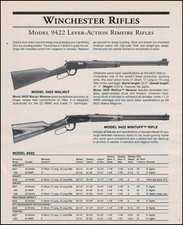 1999 WINCHESTER 9422 Walnut & Wintuff Lever Rimfire Rifle PRINT AD w/specs picture