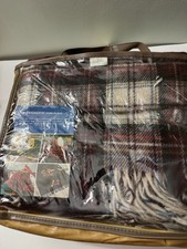 VTG 60s Pendleton Plaid 100% Wool Robe in a Bag 52x70 With Original Case picture