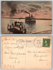 Chautauqua Lake New York Steamboat Dock Pier People from Pt Chautauqua Postcard picture