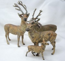 4-Vintage PUTZ Christmas Reindeer Deer Made in Germany METAL Stags picture