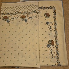 2 Vtg Country Goose Fabric Tablecloth 62x82”/54x64