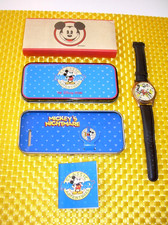 DISNEY STORE CLASSIC ADVENTURES MICKEY'S NIGHTMARE FOSSIL WATCH IN ORIGINAL TIN picture