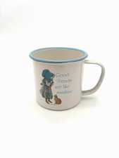 Vintage 1970s Holly Hobbie Enamel Metal Mug – “Good Friends Are Like Sunshine” picture