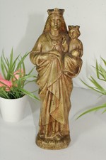 Antique chalkware madonna statue religious  picture
