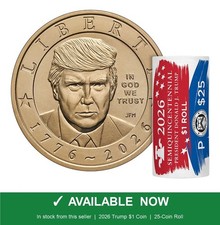 2026 P Donald Trump $1 Coin From 25 Coin Roll Semiquincentennial US Mint Sealed picture