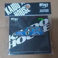 Kaido House x Offset Collectible Pinback Pin - Blue Car Design (On Card) picture