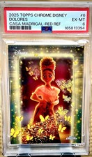 2025 Topps Chrome Disney Dolores Casa Madrigal Red Refractor 1/5 Alpha PSA 6 picture