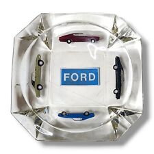 RARE Vintage 1969 Ford Promotional Large Glass Dealership Ashtray 8” X 8” picture