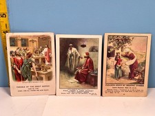 Antique little  Bible lessons  collectible cards lot of 3  Titles below . picture