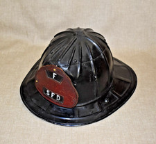 VTG. Cairns & Bro. Firefighter's Helmet w/ Leather Badge Friendship Sunbury Pa. picture