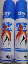 2 Pack Butane Gas 300ml City 7X Ultra Refined Fuel Canister for Lighter Torch picture