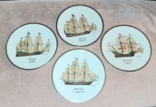 Set 4 platos Royal Worcester 9 1/4 Barcos, edición limitada 1978 picture