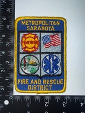 Vintage Metropolitan Sarasota Fire & Rescue District Patch Obsolete Embroidered picture