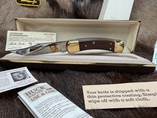 1991 Buck 110 Knife With Rosewood  Handles  Stainless Blade Mint Clamshell Case picture