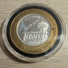 VTG Year 2000 Stratosphere Tower Las Vegas Limited Edition $10 Token .999 Silver picture
