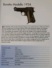 Beretta Gun Picture Out of Print Details Spec Sheet Vtg Article       picture