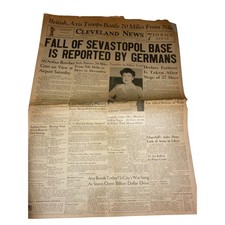 July 1 1942 Cleveland News WWII Newspaper Fall of Sevastopol El Alamein War picture