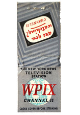 1940s WPIX Channel 11 New York Television Station Matchbook Cover NYC Vintage picture