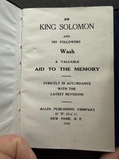 Vintage Masonic Cipher Pocket Book: King Solomon and His Followers 1940 VG picture