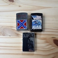 Windproof Flip-Top Lighter Lot | Scarface,  America, Confederate picture