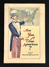Antique 1922 Empemera ARE YOU A TRUE AMERICAN? METROPOLITAN LIFE INSURANCE picture