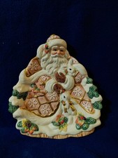 Vintage Fitz & Floyd SNOWY WOODS  Santa Serving Plate - Rabbits - EXCELLENT picture