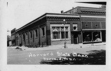 Harvard NE Nebraska State Bank Building 1940s RPPC Photo Postcard COPY picture
