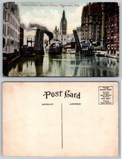 Standard Grand Avenue Bascule Bridge Milwaukee Wisconsin Steamboat Postcard picture