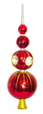 Larry Fraga Designs Tree Topper Burgundy Long Drop with Reflectors picture