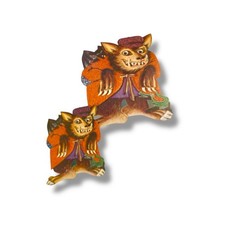 Vintage Eureka Cutout Wolf Set of 2 Halloween Cute 11