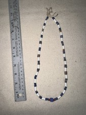 Extremely Fine Antique Trade Bead Necklace Strung On Braintan Cord. Native Made picture