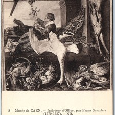 c1910s Caen, France Frans Sneyders Interior Office Painting Hunt Game Birds A365 picture