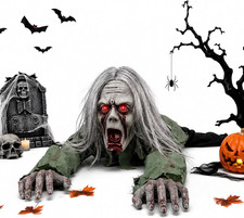 New Crawling Zombie Animatronic Electric Halloween Ghost Decoration Outdoor Yard picture