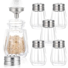 Thinp 6 Pcs Mini Salt and Pepper Shakers Glass Salt and Pepper Shakers with S... picture