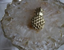 Gold Tone Pineapple Lapel Sweater Brooch Pin 1-1/2