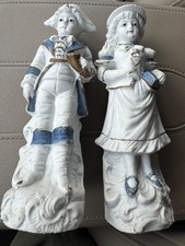 Antique Carl Schneider Grafenthal German Bisque Figurines Pair Colonial Couple picture