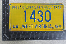 1964 64 WEST VIRGINIA WV LICENSE PLATE TAG - # 1430 picture