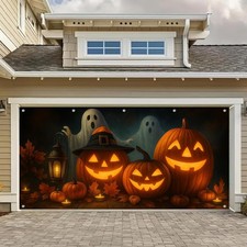 Halloween Garage Door Cover 13x6ft Polyester Backdrop picture