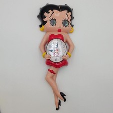 Betty Boop Wall Clock Red Dress 2008 Analog Pop Art Plastic As Is Pendulum picture