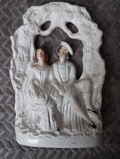 Staffordshire Antique 1800s Porcelain Groom Bride Wedding Day Man Women Figures picture