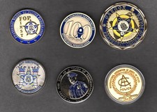 Fraternal Order Of Police (F.O.P.) Challenge Coins X 6 Various occasions picture