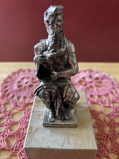 A beautiful vintage figurine of Michelangelo's Moses sculpture, 925 Silver. picture