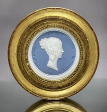 Rare Sevres Porcelain Medallion Hélène Duchess of Orléans Giltwood Frame c1840  picture