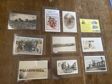 08: Lot of Ten Antique Motorcycle Related Images Vintage Photos Postcards RPPC picture