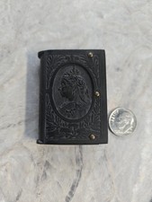 Antique Queen Victoria Era Vulcanite Pocket Match Safe picture