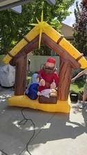 Gemmy 9ft. Airblown Inflatable Outdoor Nativity Blow Up Lights Up  picture