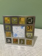 Anthropologie Vintage Pewter Baby Picture Frame Enamel Charm Nursery Made in USA picture