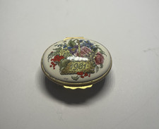 Vintage Halcyon Days Enamel Trinket Box A Year To Remember 1981 picture