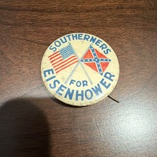 Eisenhower Political button. “Southerners For Eisenhower” Extremely RARE picture