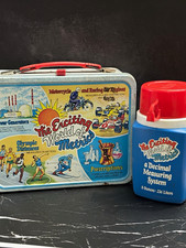 Vintage 1976 King-Seeley The Exciting World of Metrics Metal Lunchbox & Thermos picture
